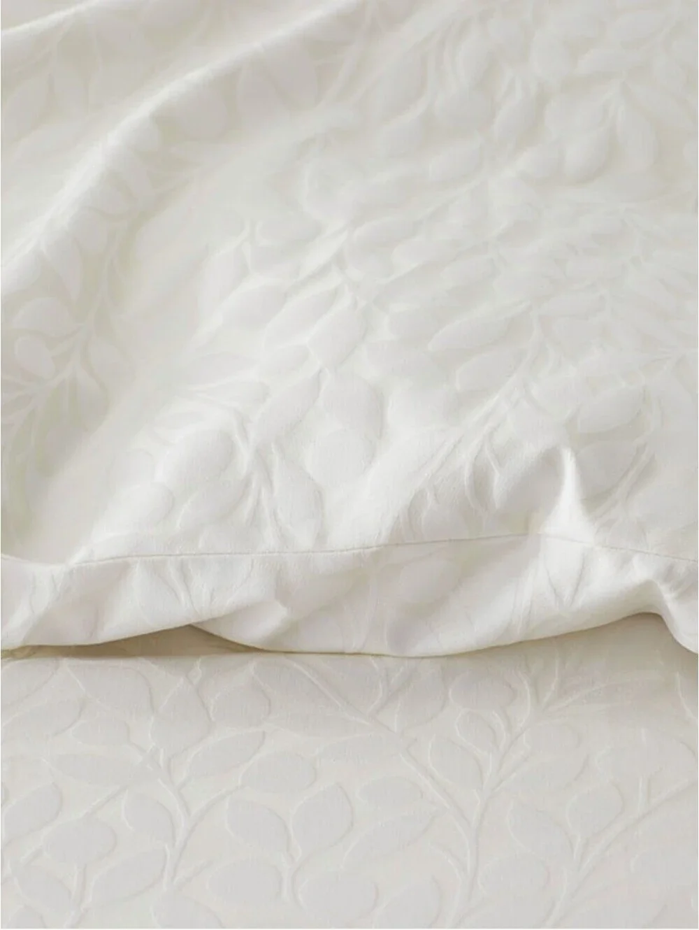The Company Store Jacquard Leaf Supima Cotton Sateen Sheet Set King Ivory